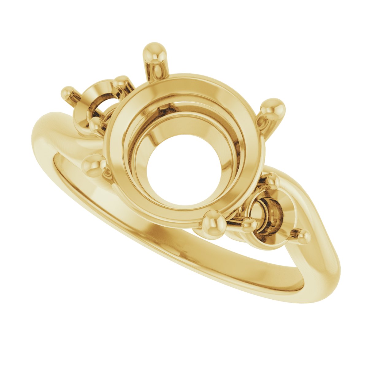 10K Yellow Gold 9.4 mm Round Engagement Ring Mounting