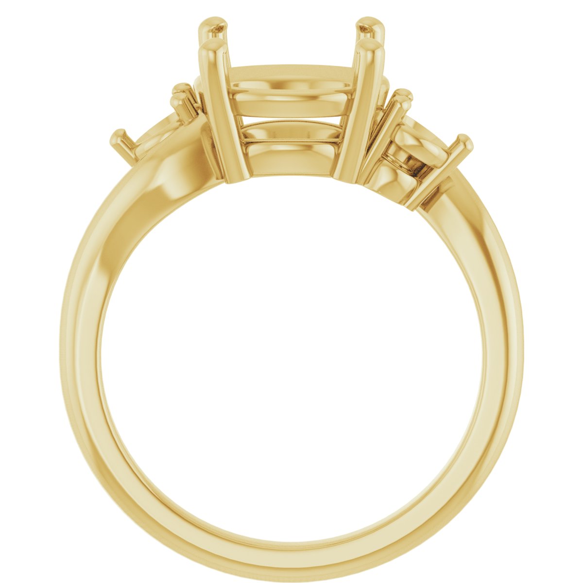 10K Yellow Gold 9.4 mm Round Engagement Ring Mounting