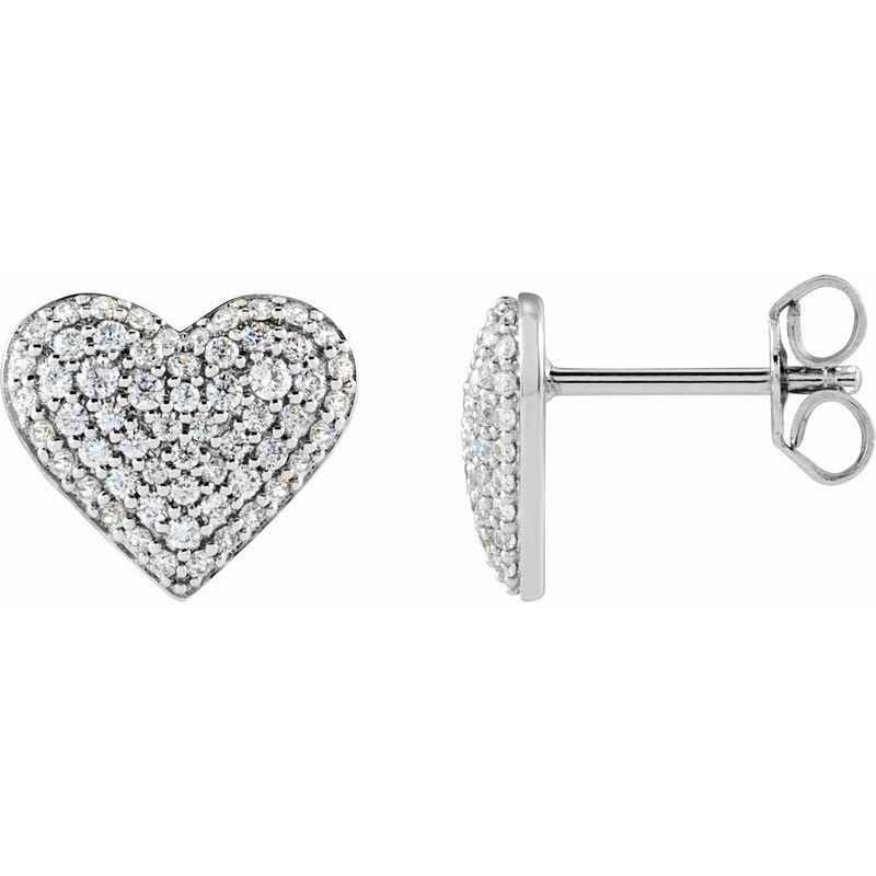 Accented Puffed Heart Earrings