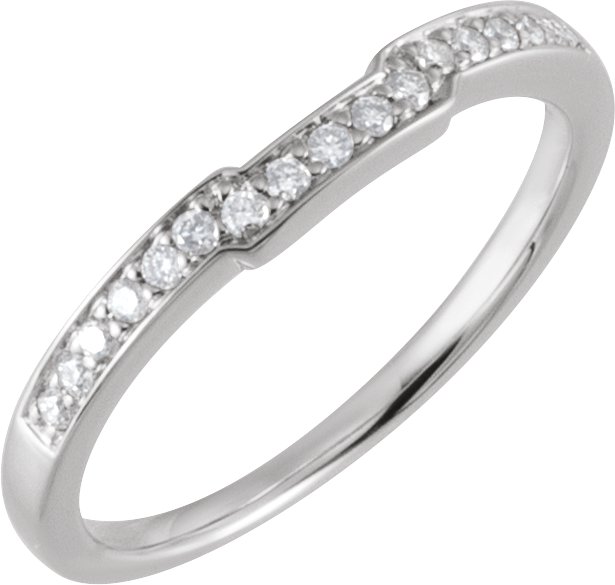 14K White 1/6 CTW Natural Diamond Band