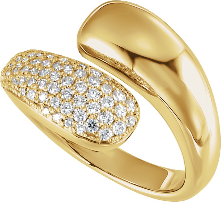 14K Yellow 1/2 CTW Lab-Grown Diamond Bypass Ring