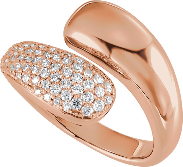 14K Rose 1/2 CTW Lab-Grown Diamond Bypass Ring