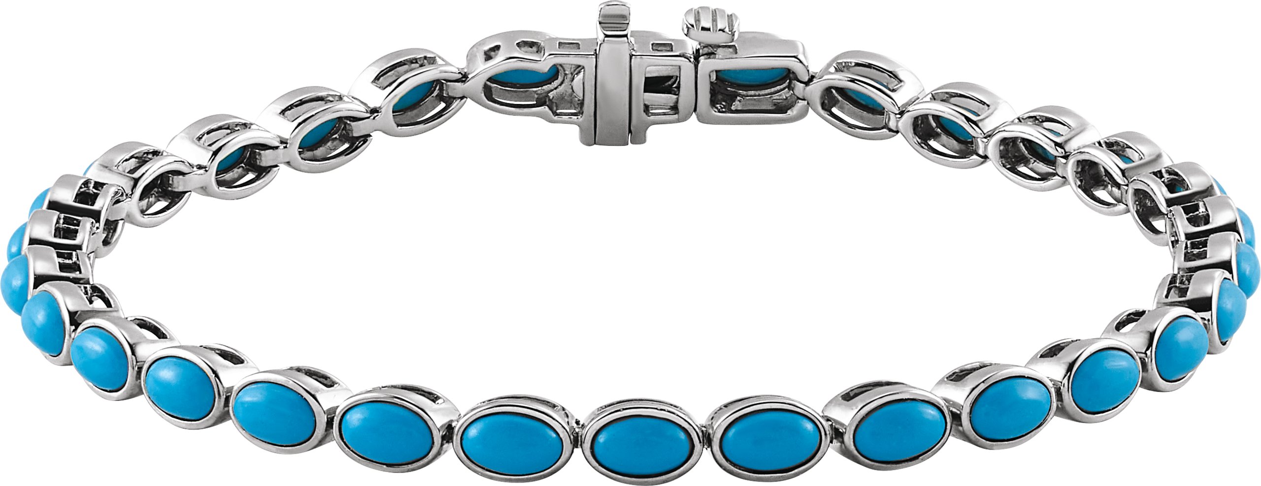 Natural Turquoise Line 7" Bracelet