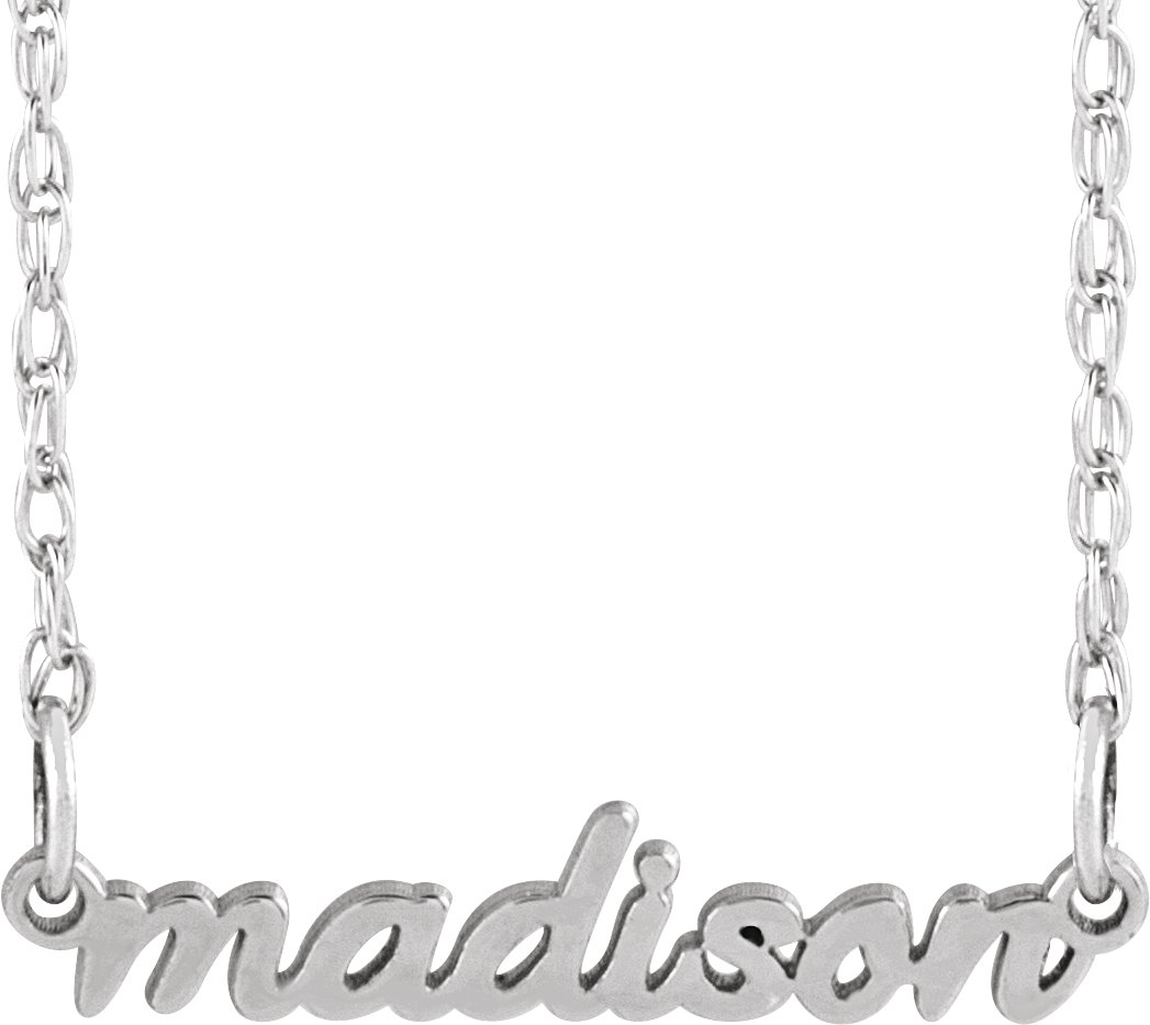 Tiny Script Nameplate Necklace