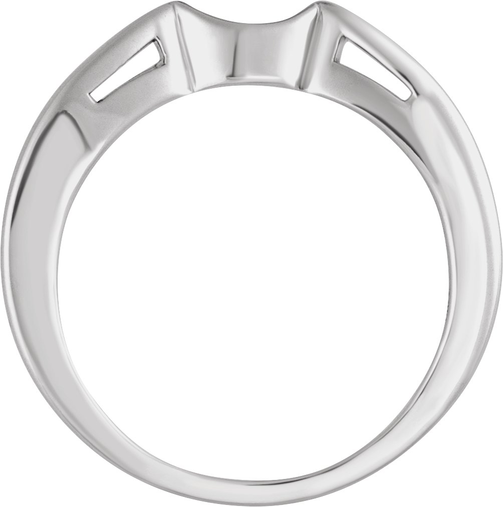 14K White Band for 6.5 mm Round Ring  -2