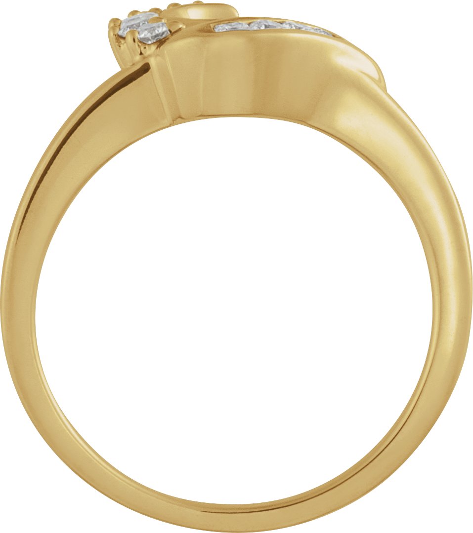 Alternative view of 1/6 CTW Natural Diamond Ring Enhancer – 14K Yellow Gold