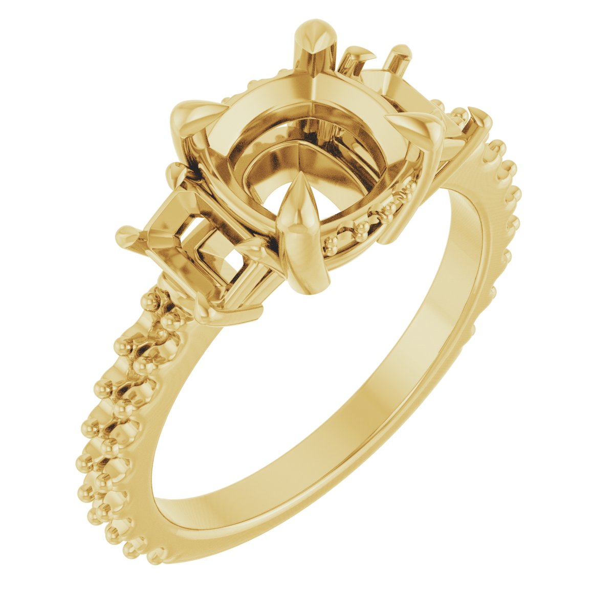 Claw-Prong Three-Stone Engagement Ring