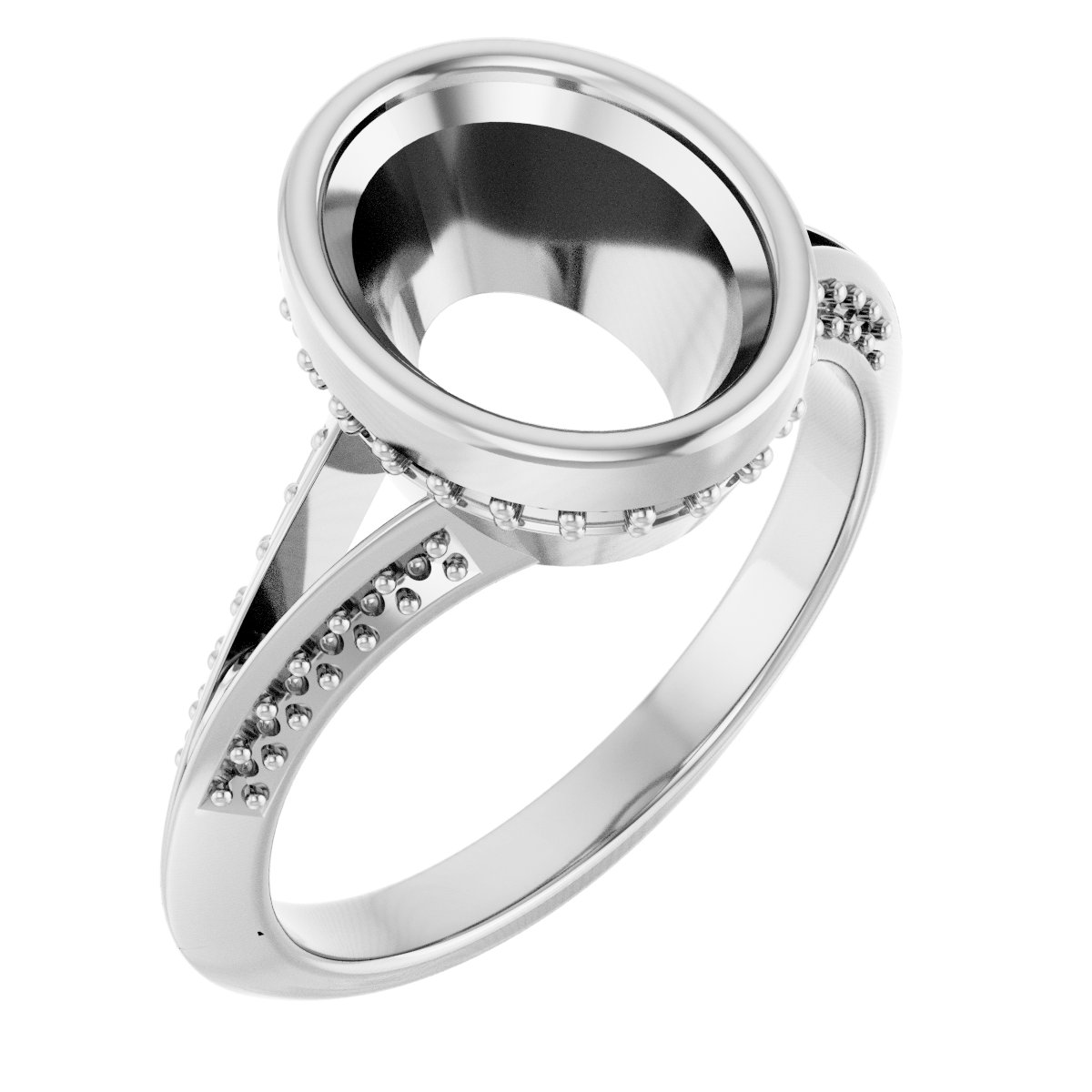 Bezel-Set Hidden Halo-Style Engagement Ring