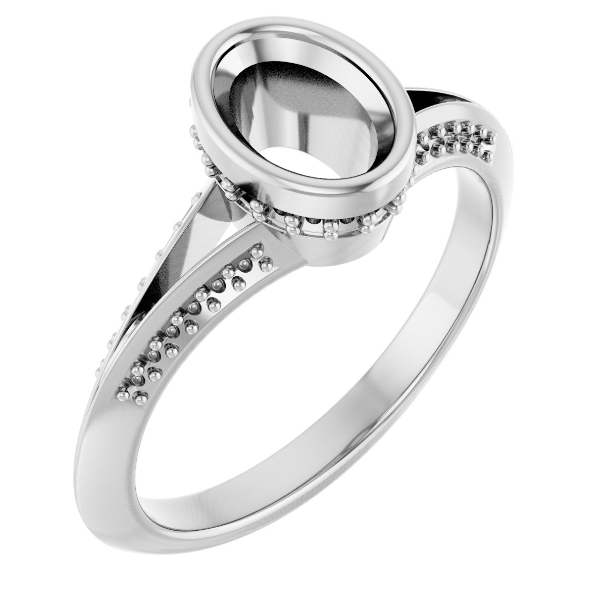 Bezel-Set Hidden Halo-Style Engagement Ring