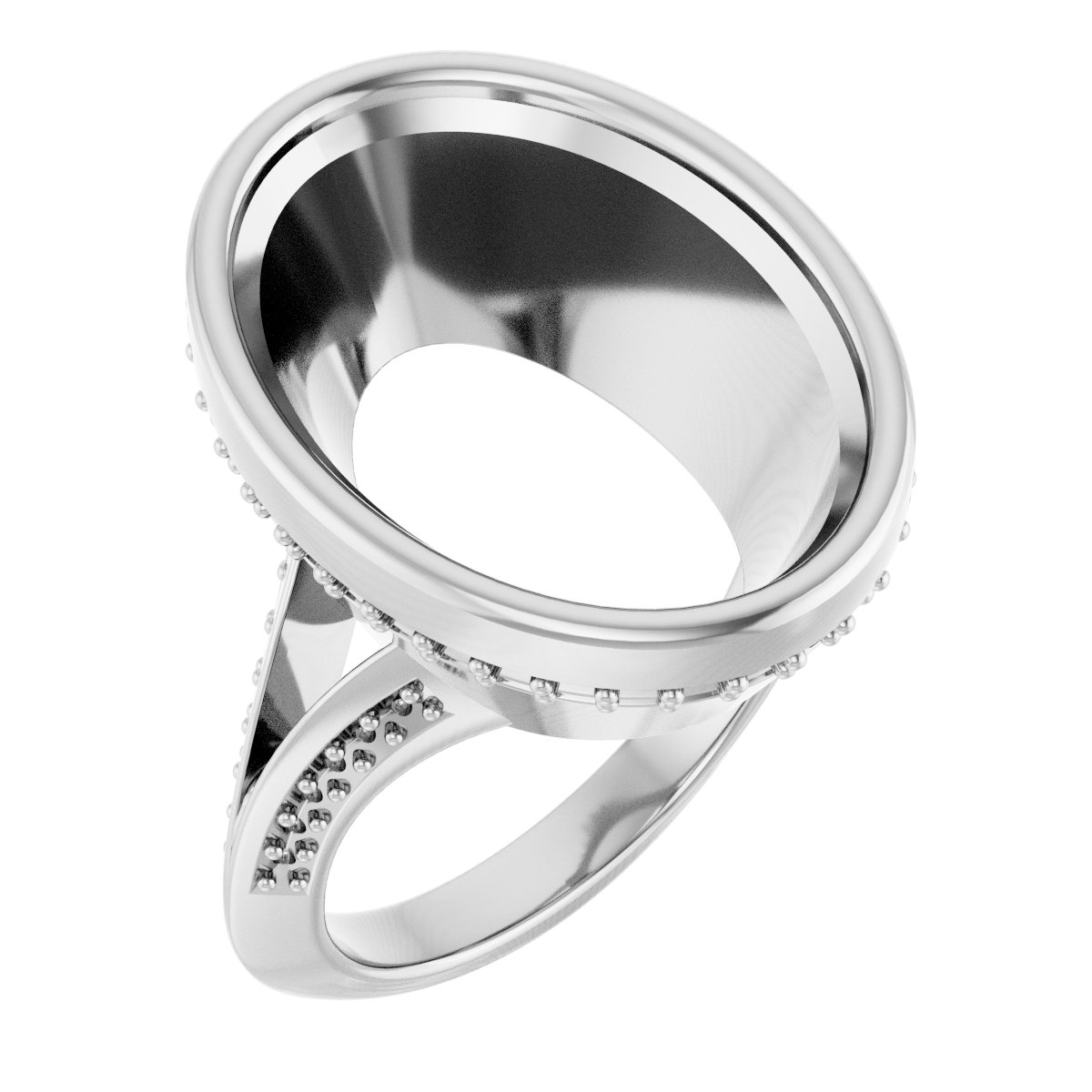 Bezel-Set Hidden Halo-Style Engagement Ring