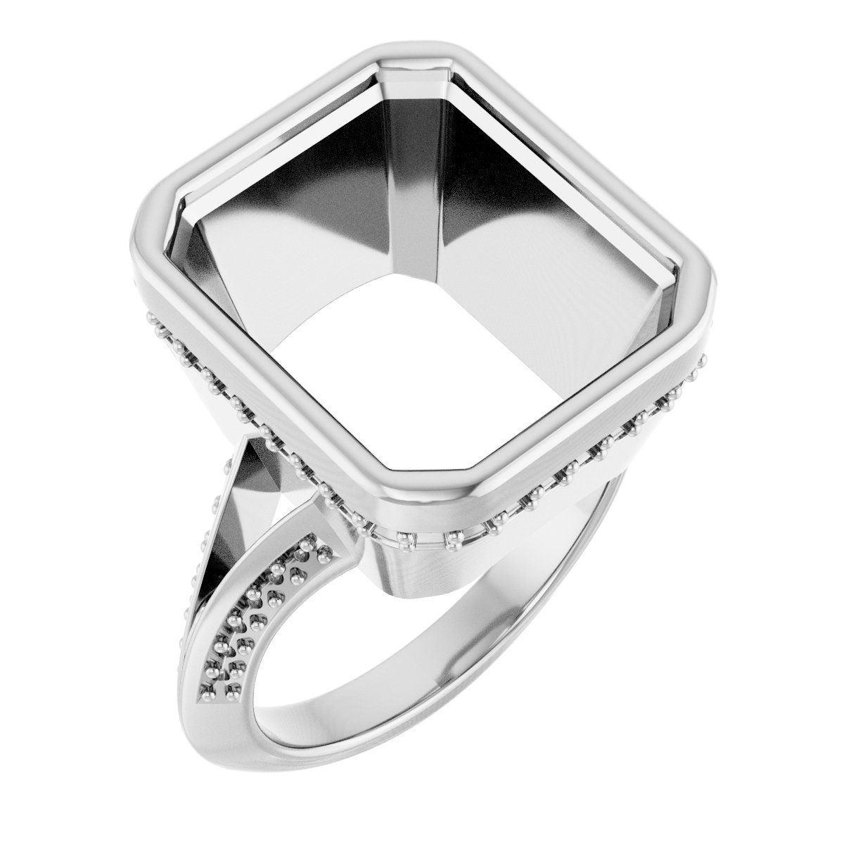 Bezel-Set Hidden Halo-Style Engagement Ring