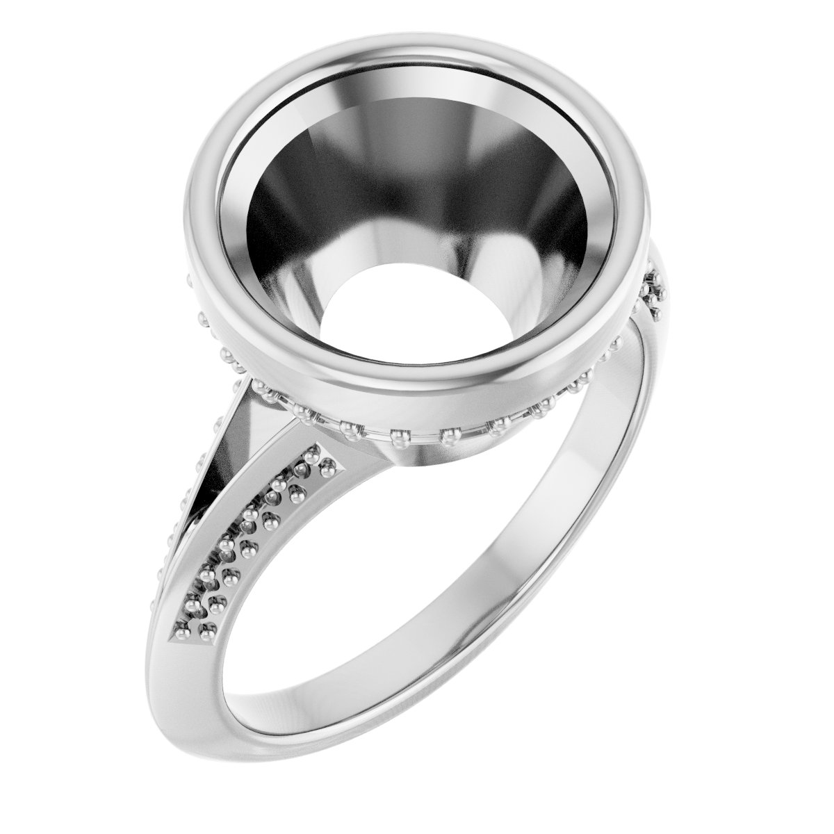 Bezel-Set Hidden Halo-Style Engagement Ring