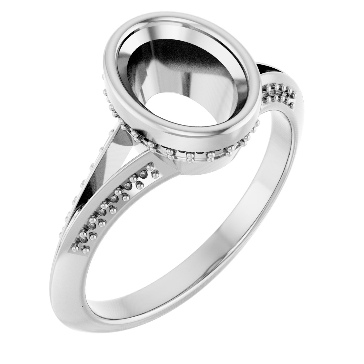 Bezel-Set Hidden Halo-Style Engagement Ring