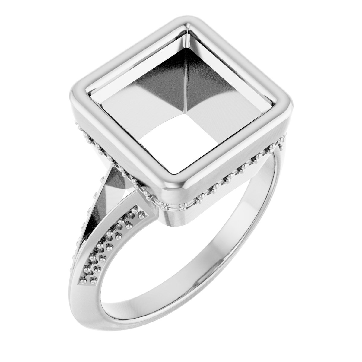 Bezel-Set Hidden Halo-Style Engagement Ring