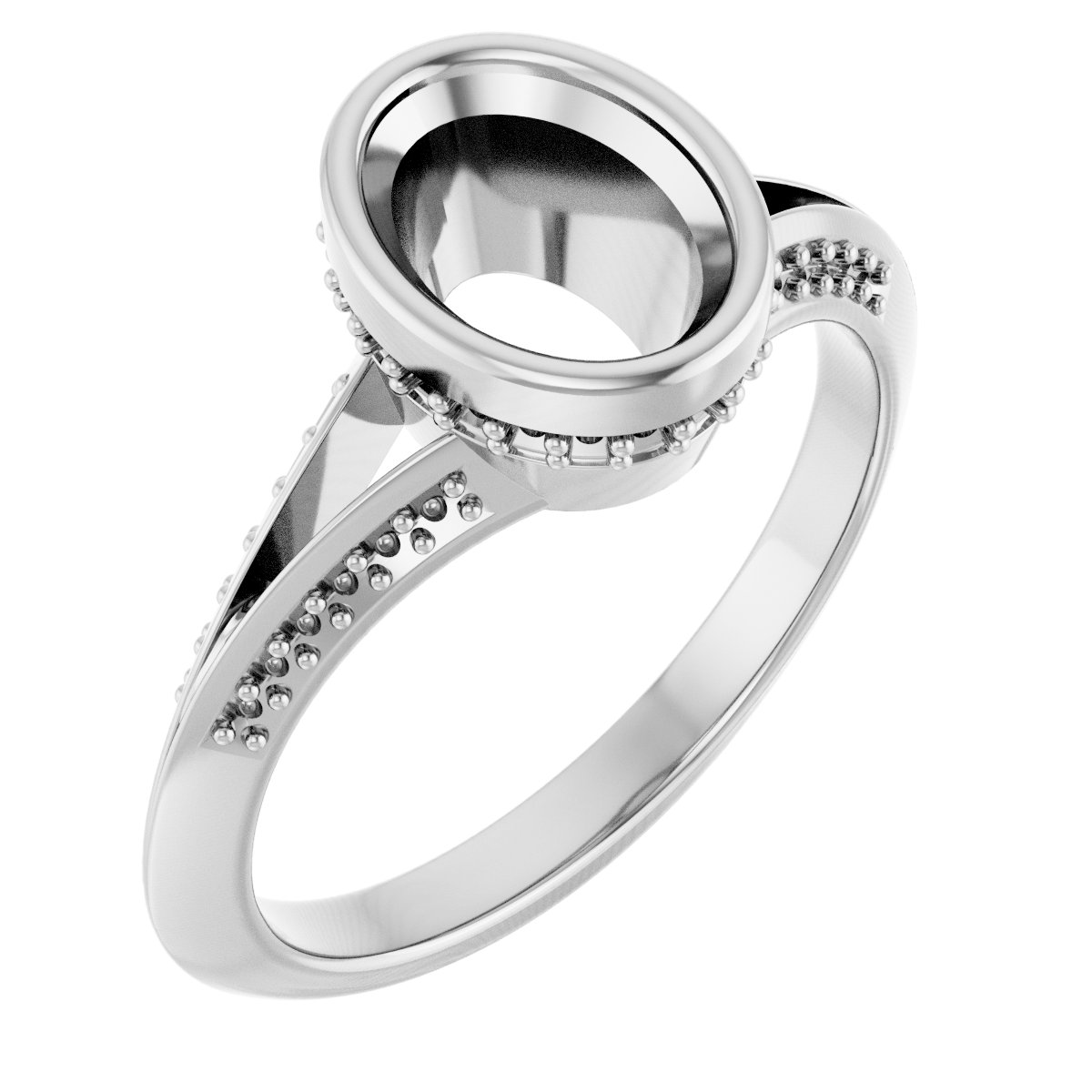 Bezel-Set Hidden Halo-Style Engagement Ring