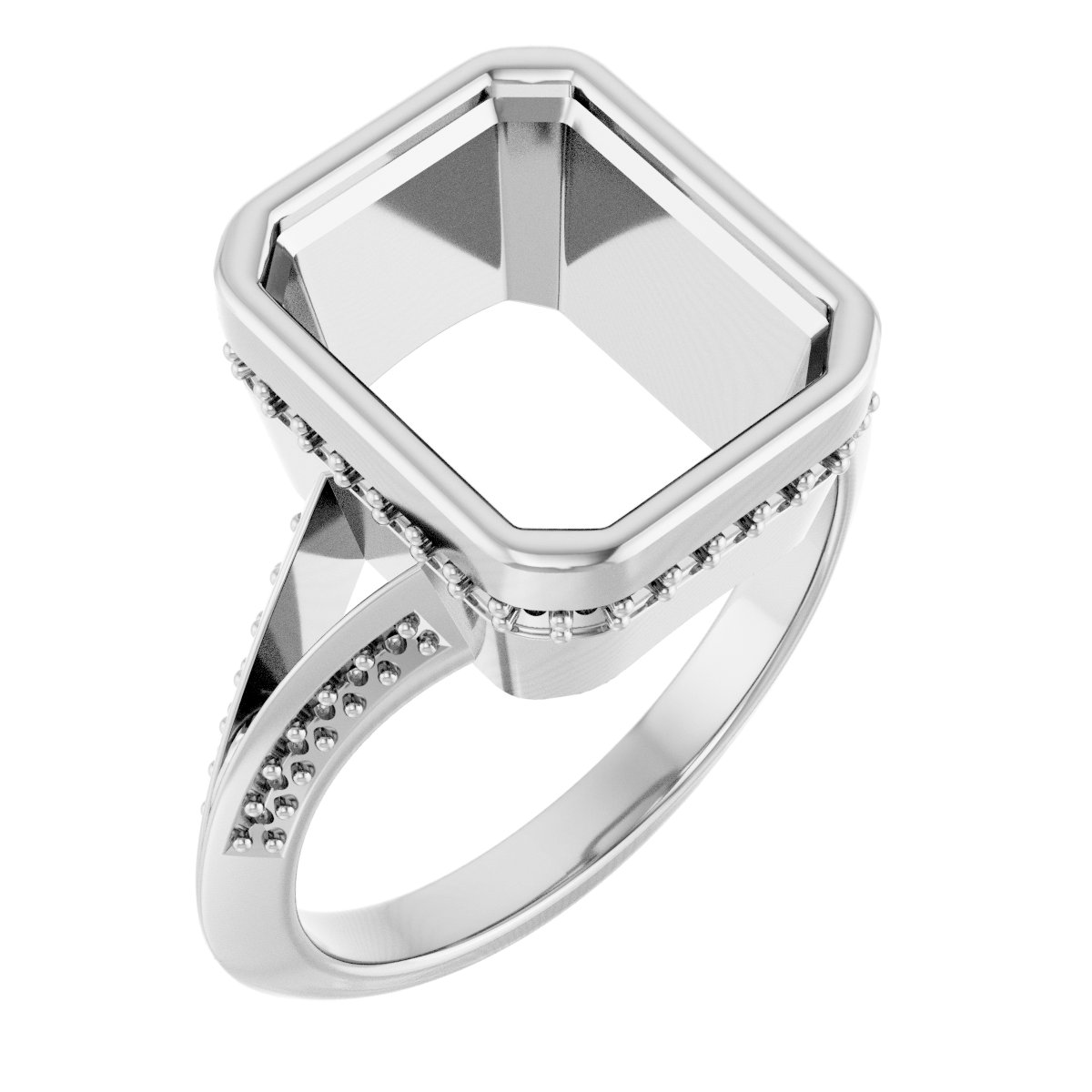Bezel-Set Hidden Halo-Style Engagement Ring