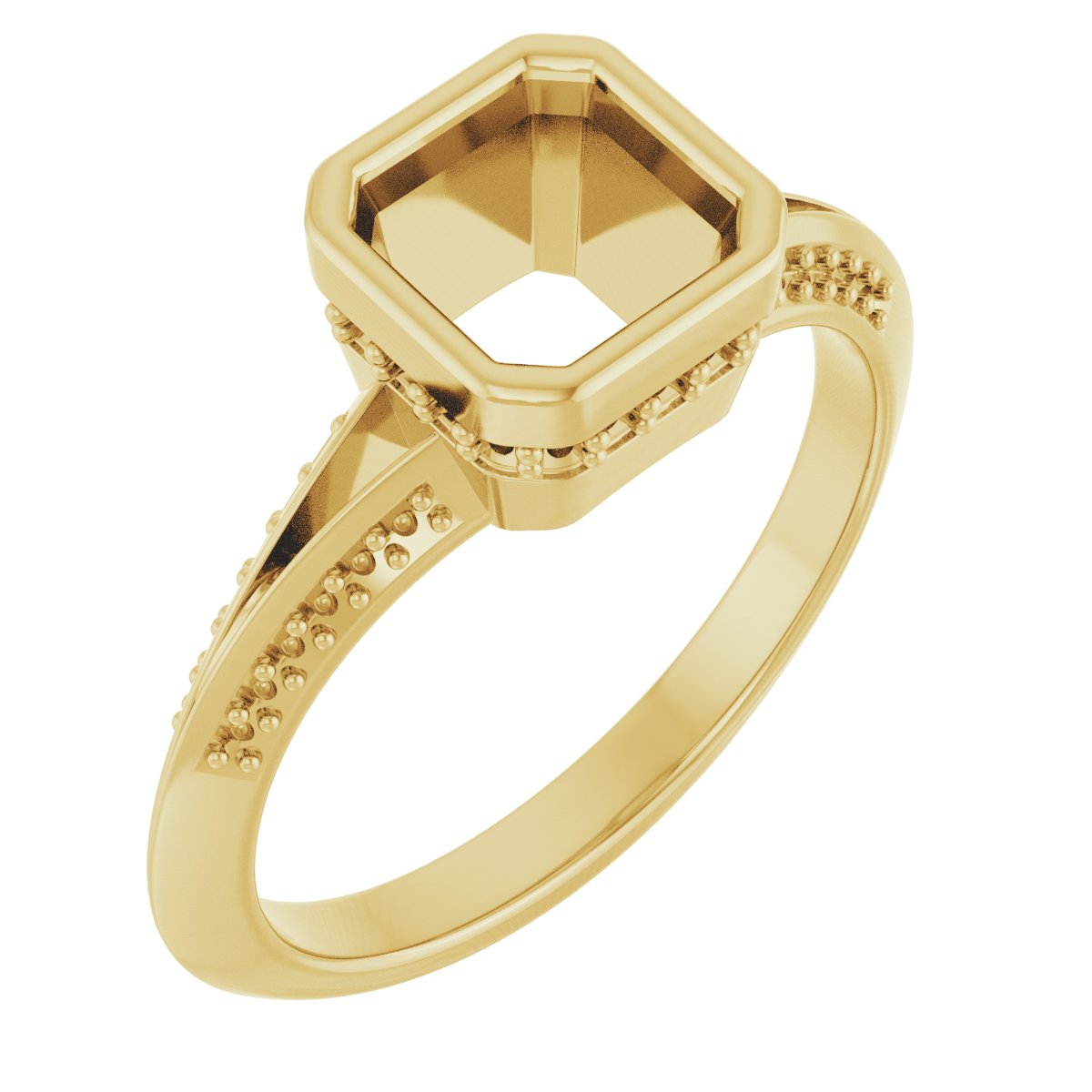 Bezel-Set Hidden Halo-Style Engagement Ring