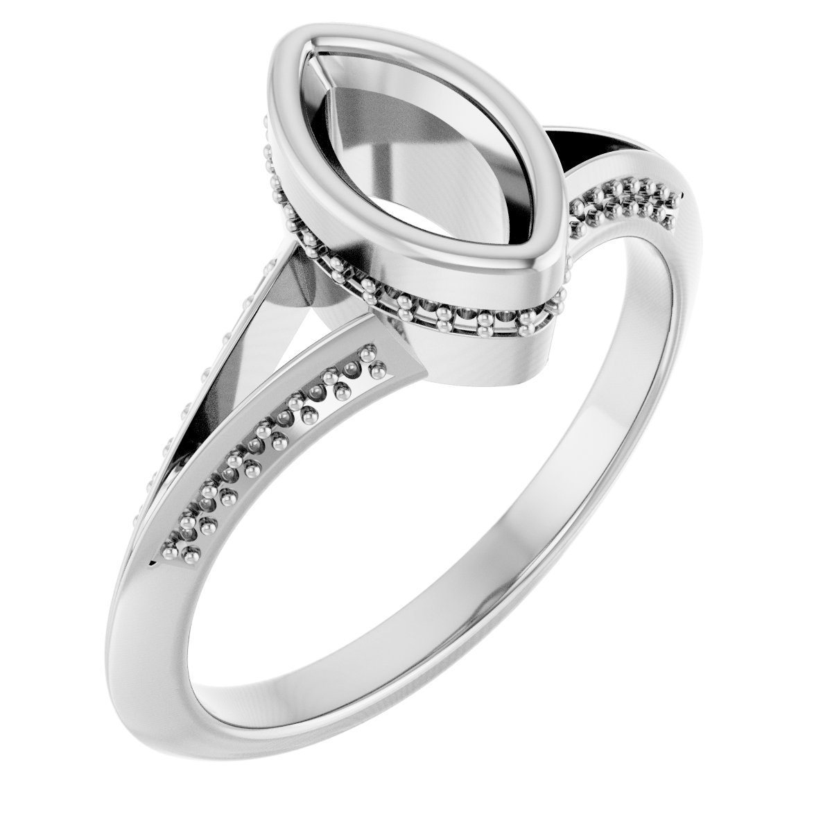 Bezel-Set Hidden Halo-Style Engagement Ring