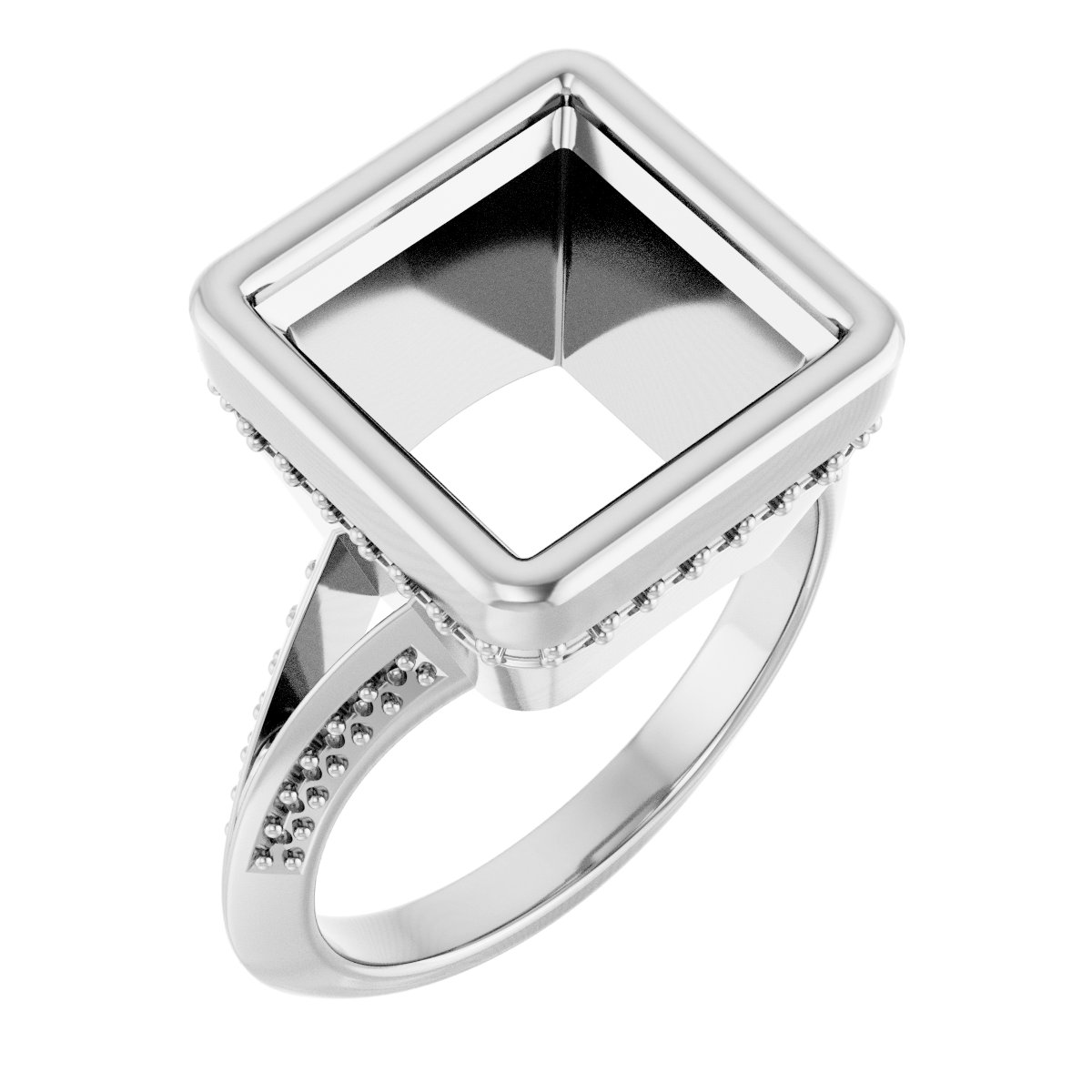 Bezel-Set Hidden Halo-Style Engagement Ring