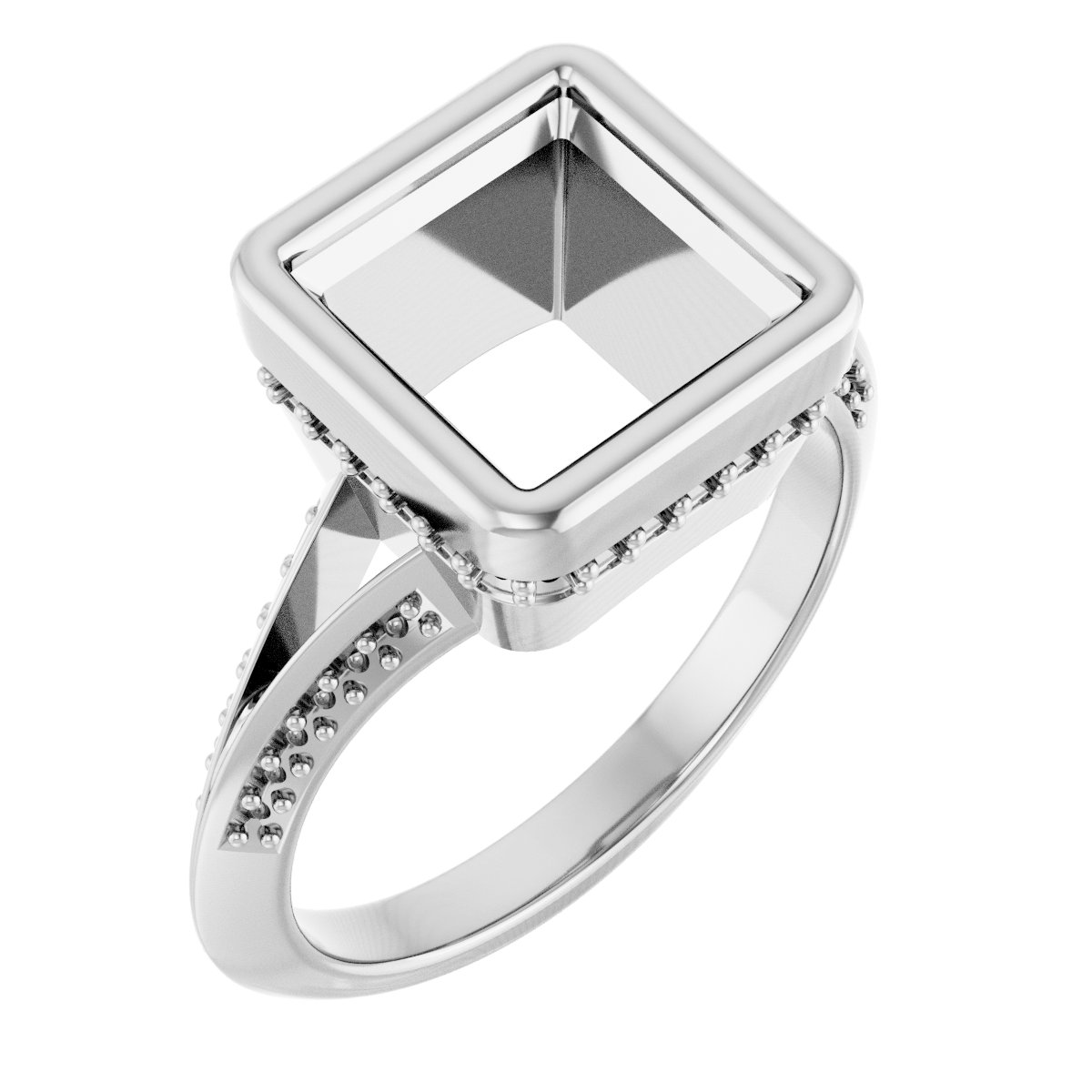Bezel-Set Hidden Halo-Style Engagement Ring