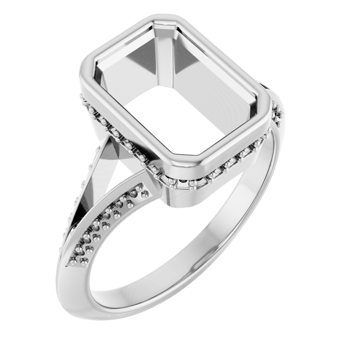 Bezel-Set Hidden Halo-Style Engagement Ring