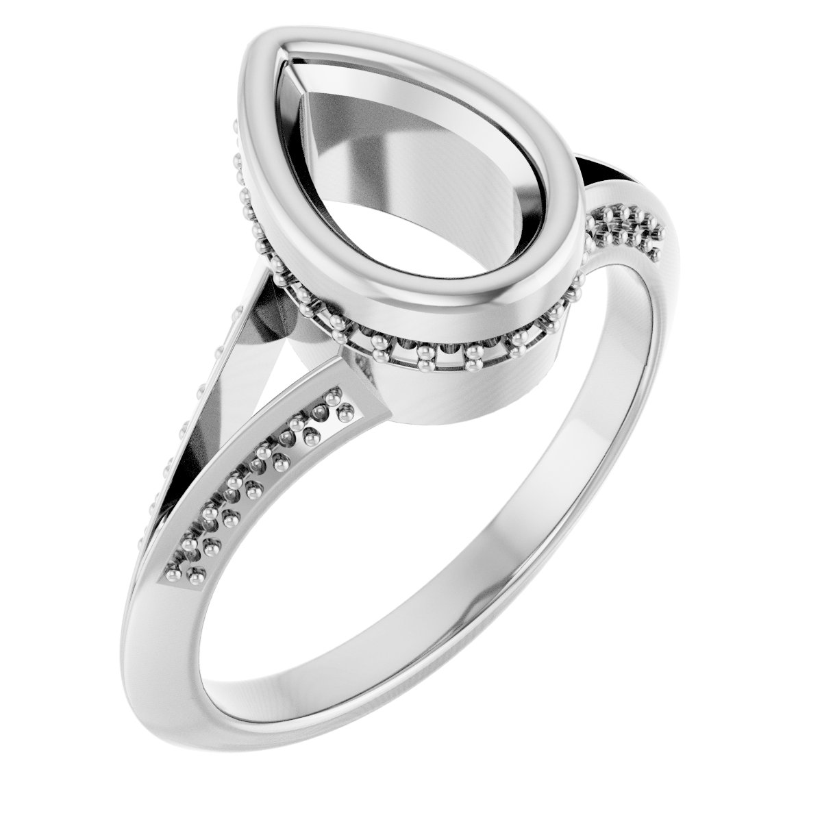 Bezel-Set Hidden Halo-Style Engagement Ring
