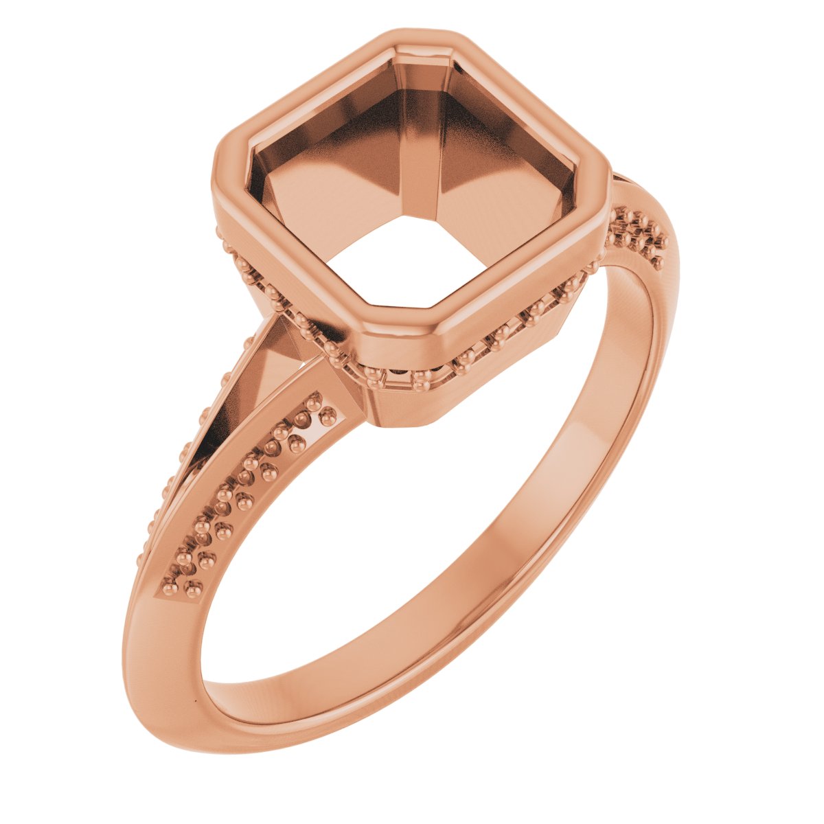 Bezel-Set Hidden Halo-Style Engagement Ring