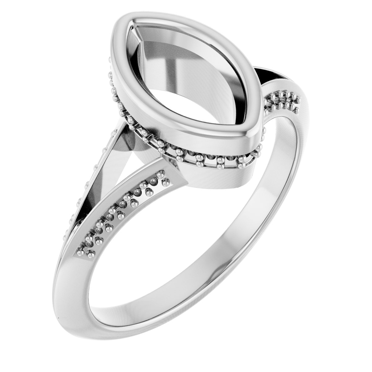 Bezel-Set Hidden Halo-Style Engagement Ring