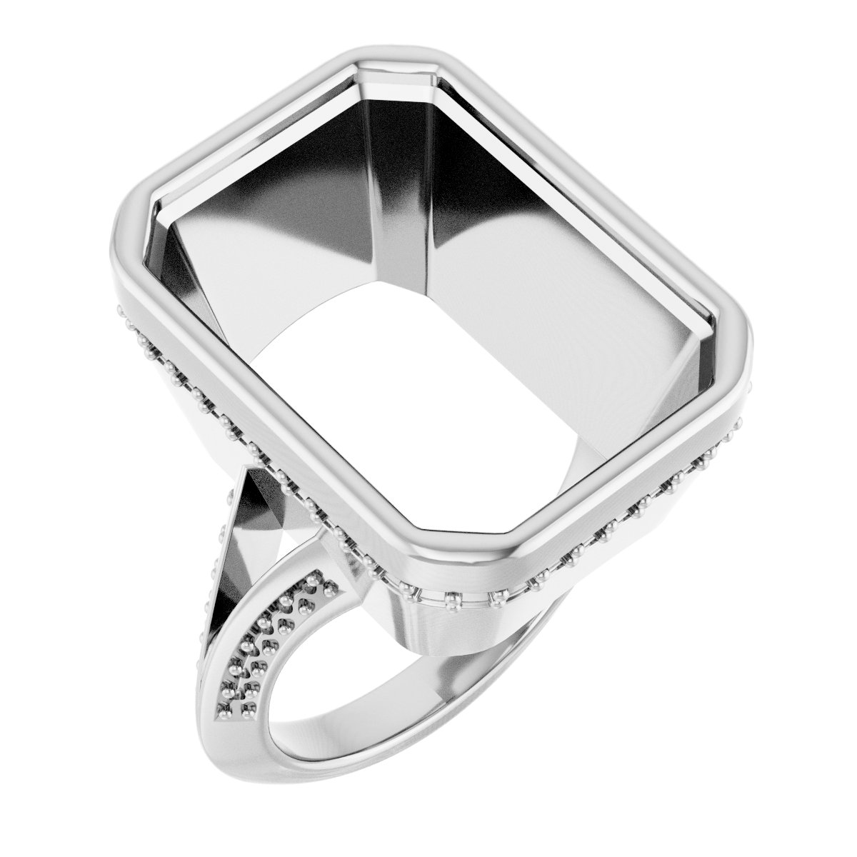 Bezel-Set Hidden Halo-Style Engagement Ring