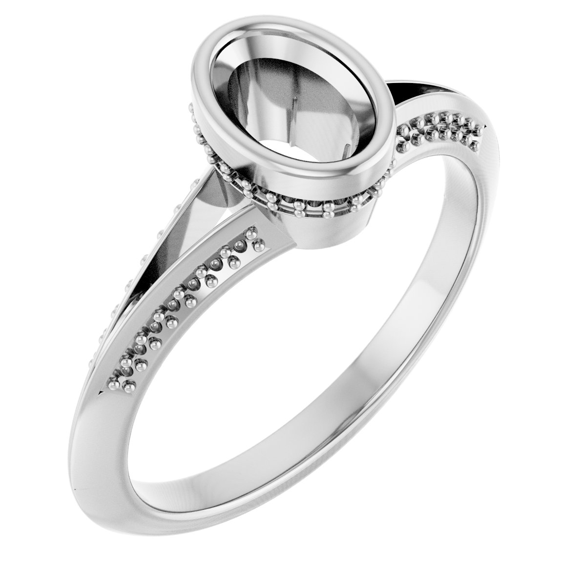 Bezel-Set Hidden Halo-Style Engagement Ring