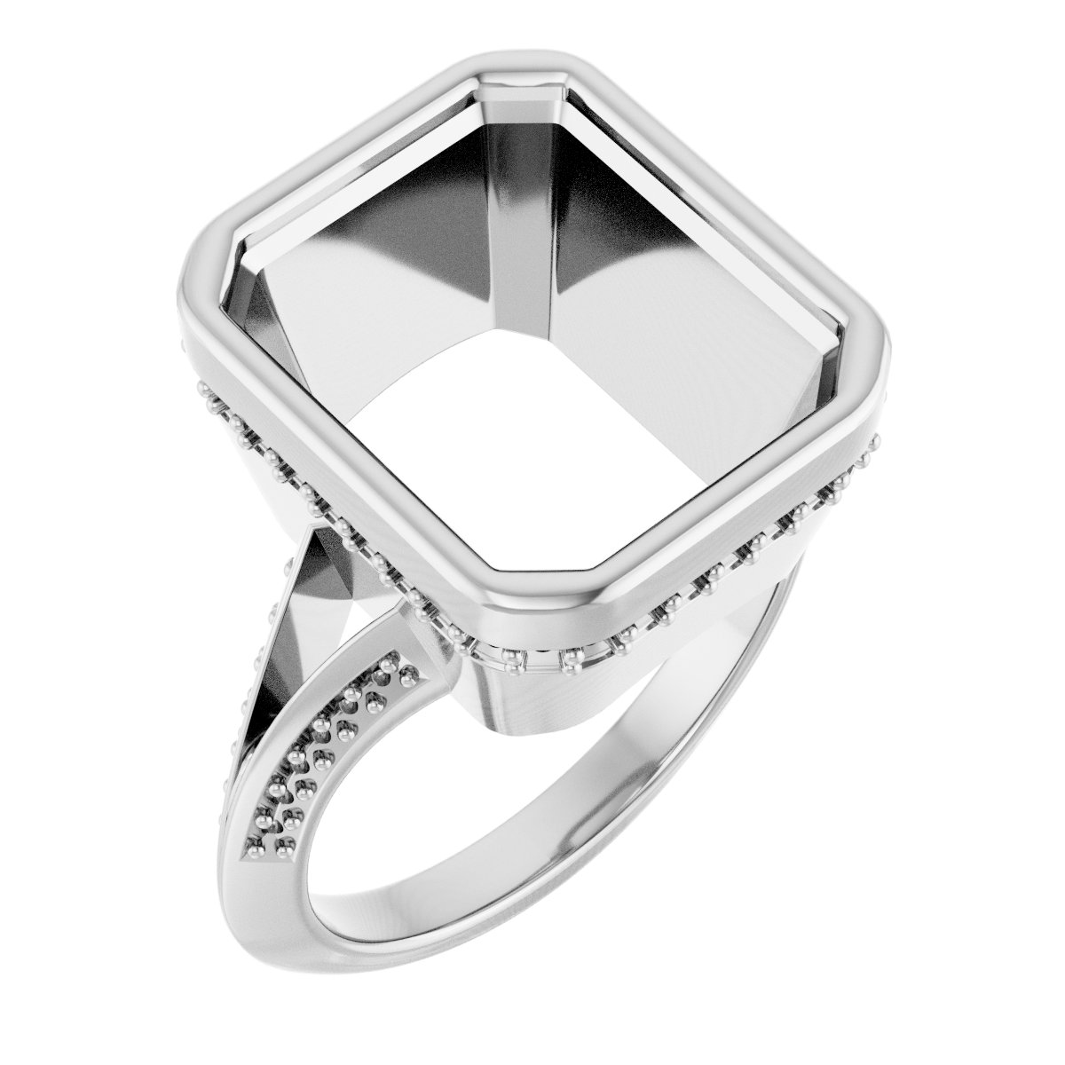 Bezel-Set Hidden Halo-Style Engagement Ring