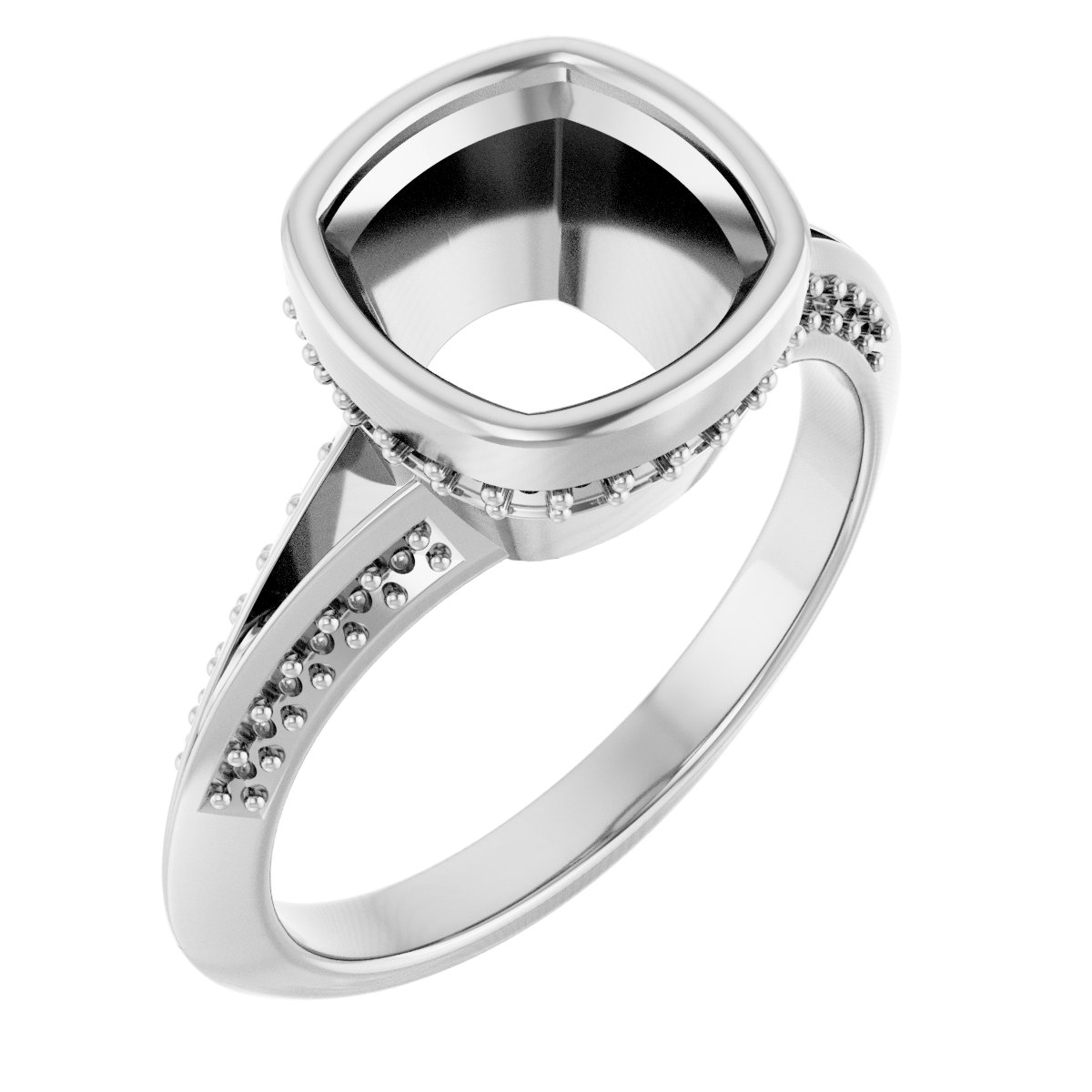 Bezel-Set Hidden Halo-Style Engagement Ring