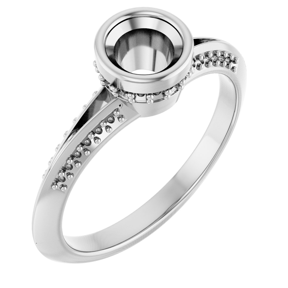 Bezel-Set Hidden Halo-Style Engagement Ring