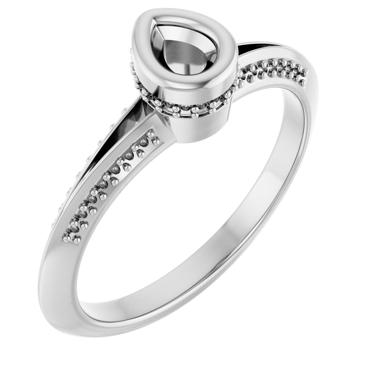 Bezel-Set Hidden Halo-Style Engagement Ring