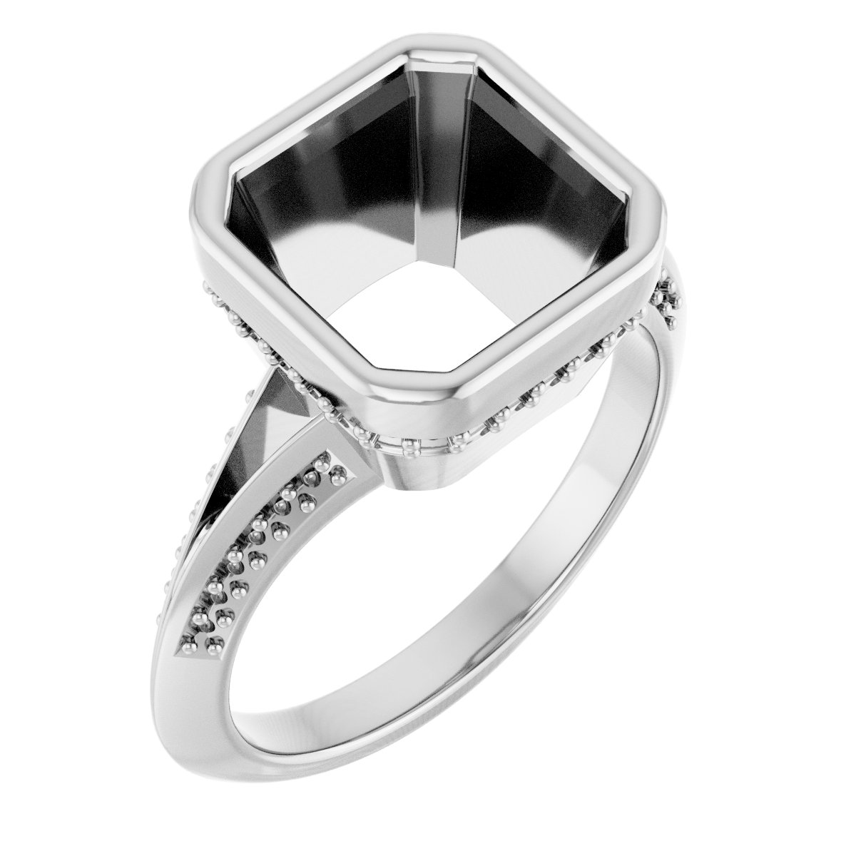 Bezel-Set Hidden Halo-Style Engagement Ring