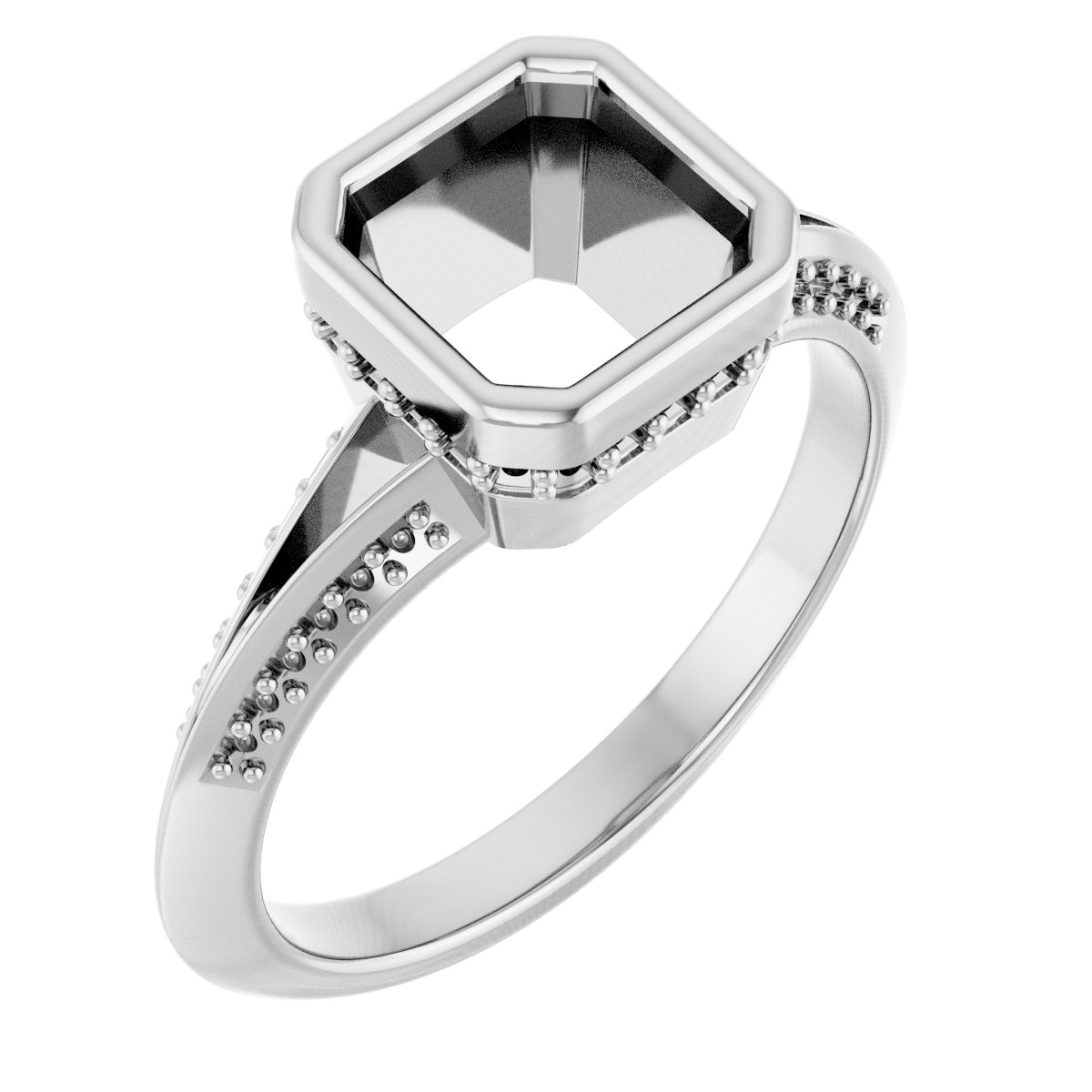 Bezel-Set Hidden Halo-Style Engagement Ring