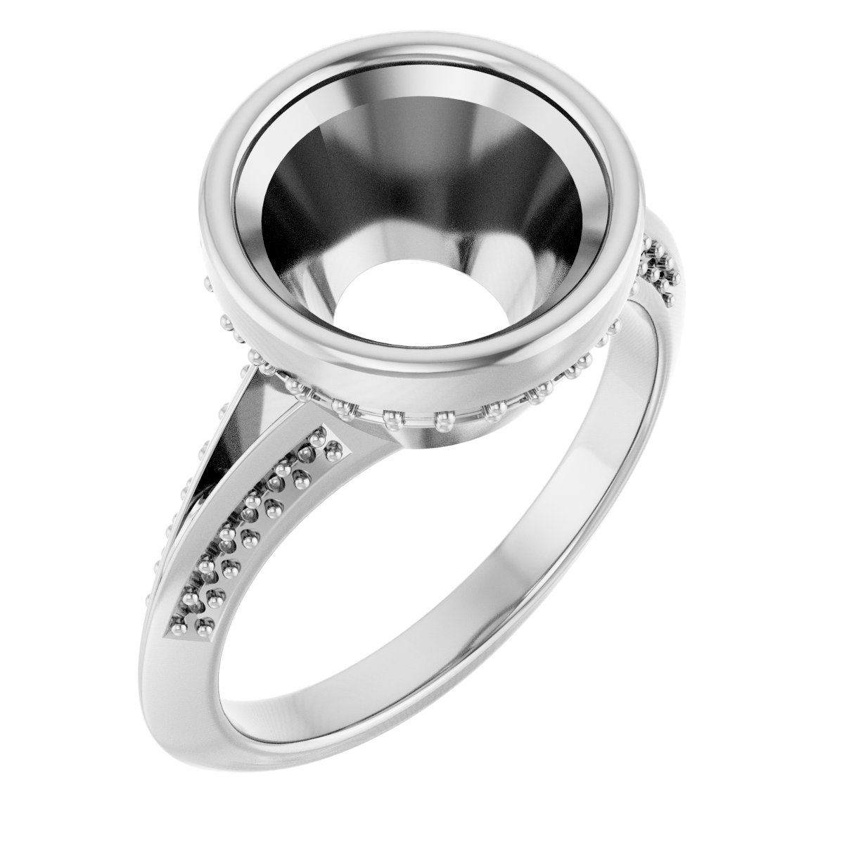 Bezel-Set Hidden Halo-Style Engagement Ring