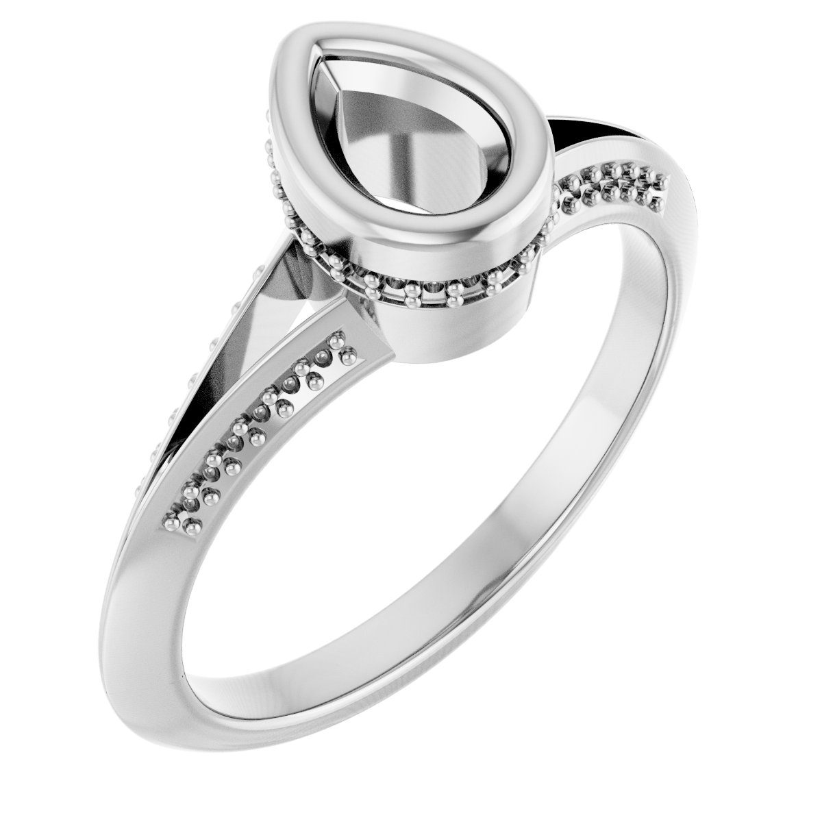 Bezel-Set Hidden Halo-Style Engagement Ring