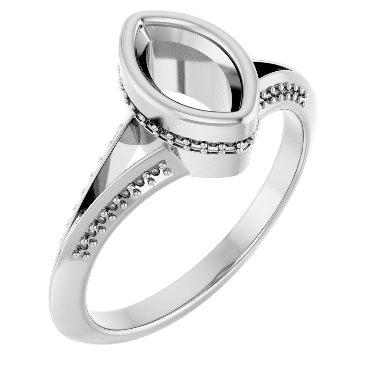 Bezel-Set Hidden Halo-Style Engagement Ring