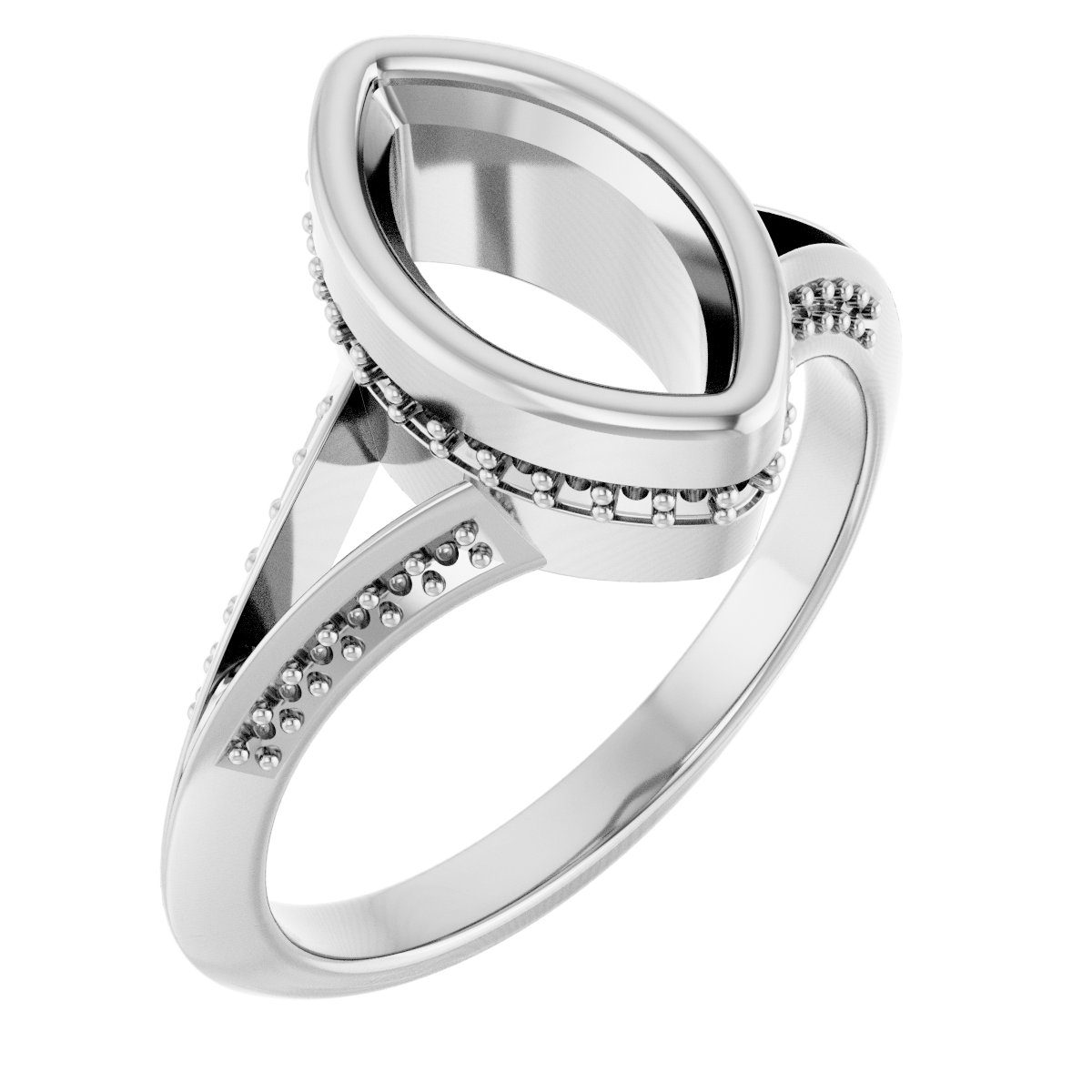 Bezel-Set Hidden Halo-Style Engagement Ring
