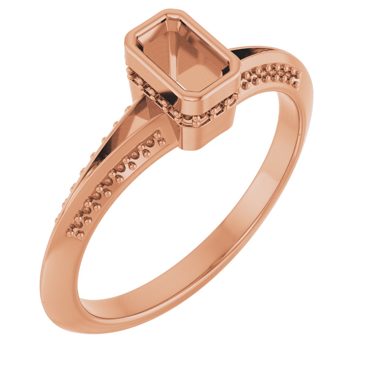 Bezel-Set Hidden Halo-Style Engagement Ring