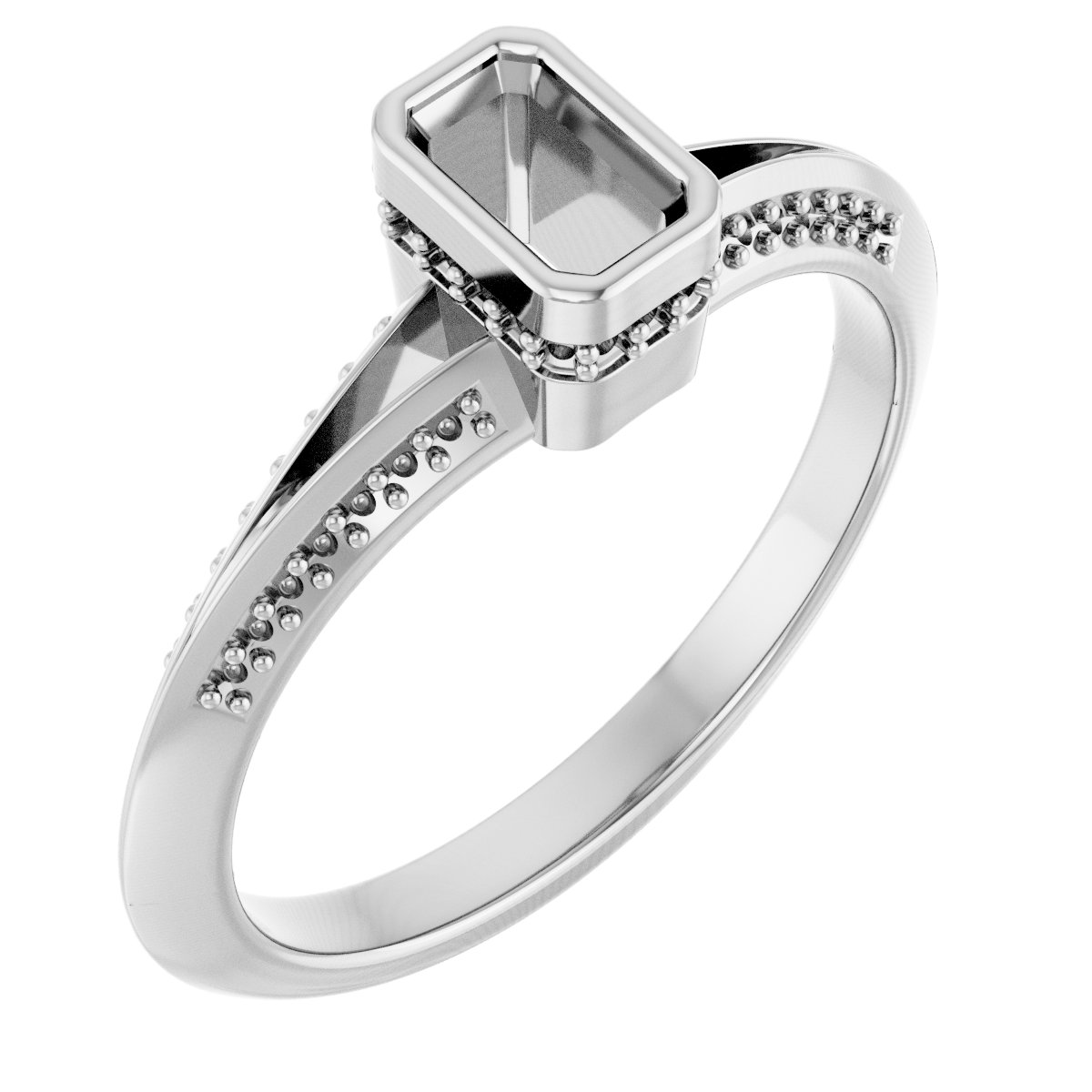 Bezel-Set Hidden Halo-Style Engagement Ring