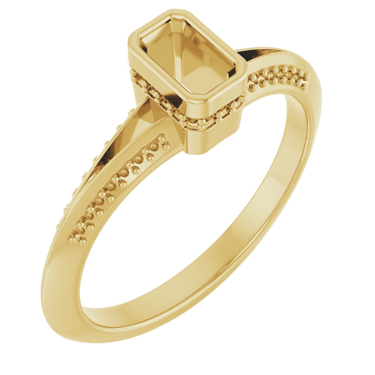 Bezel-Set Hidden Halo-Style Engagement Ring