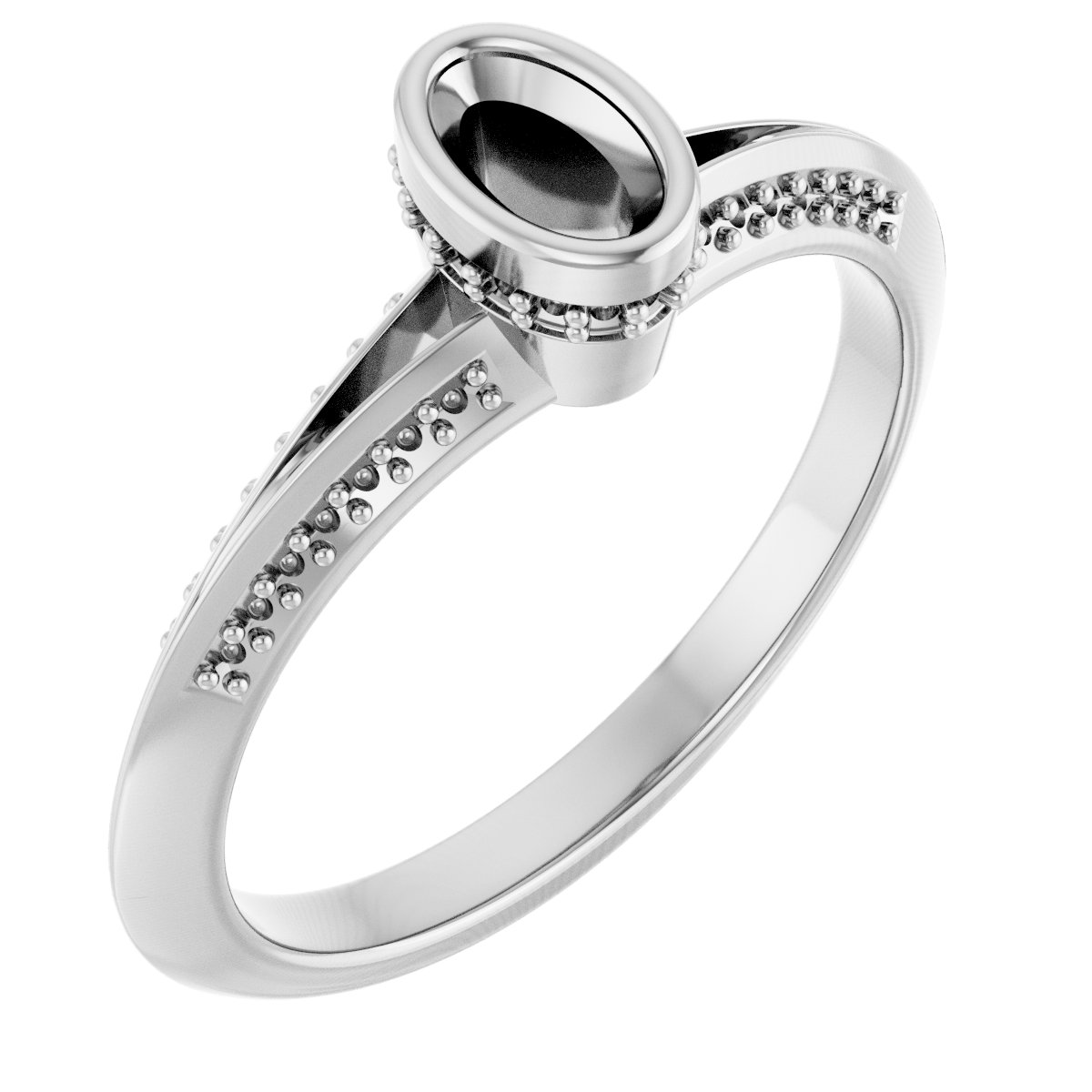 Bezel-Set Hidden Halo-Style Engagement Ring
