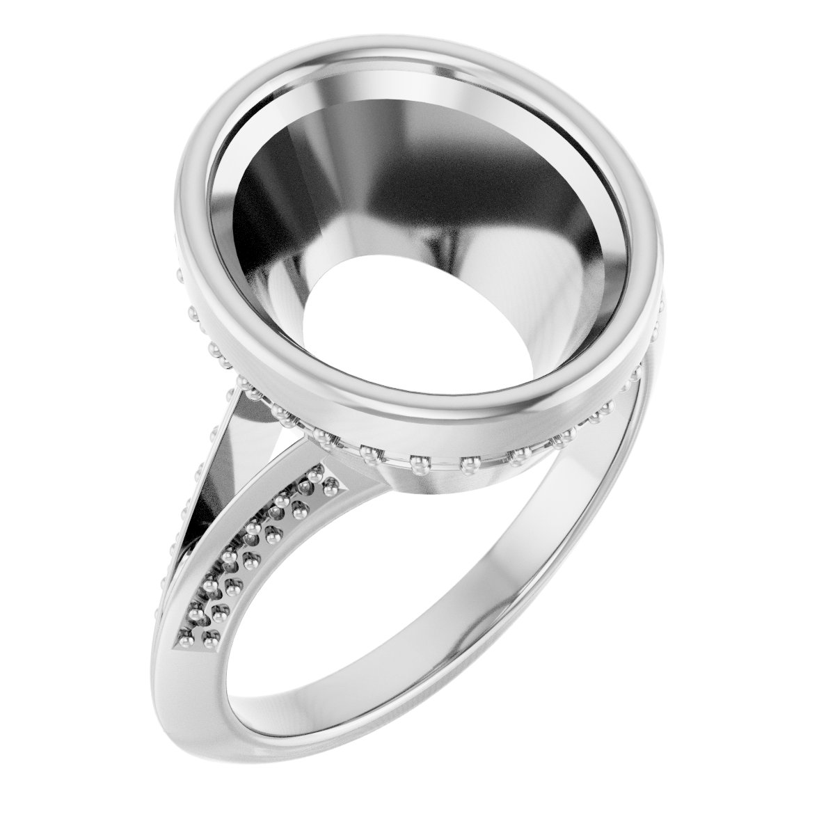 Bezel-Set Hidden Halo-Style Engagement Ring