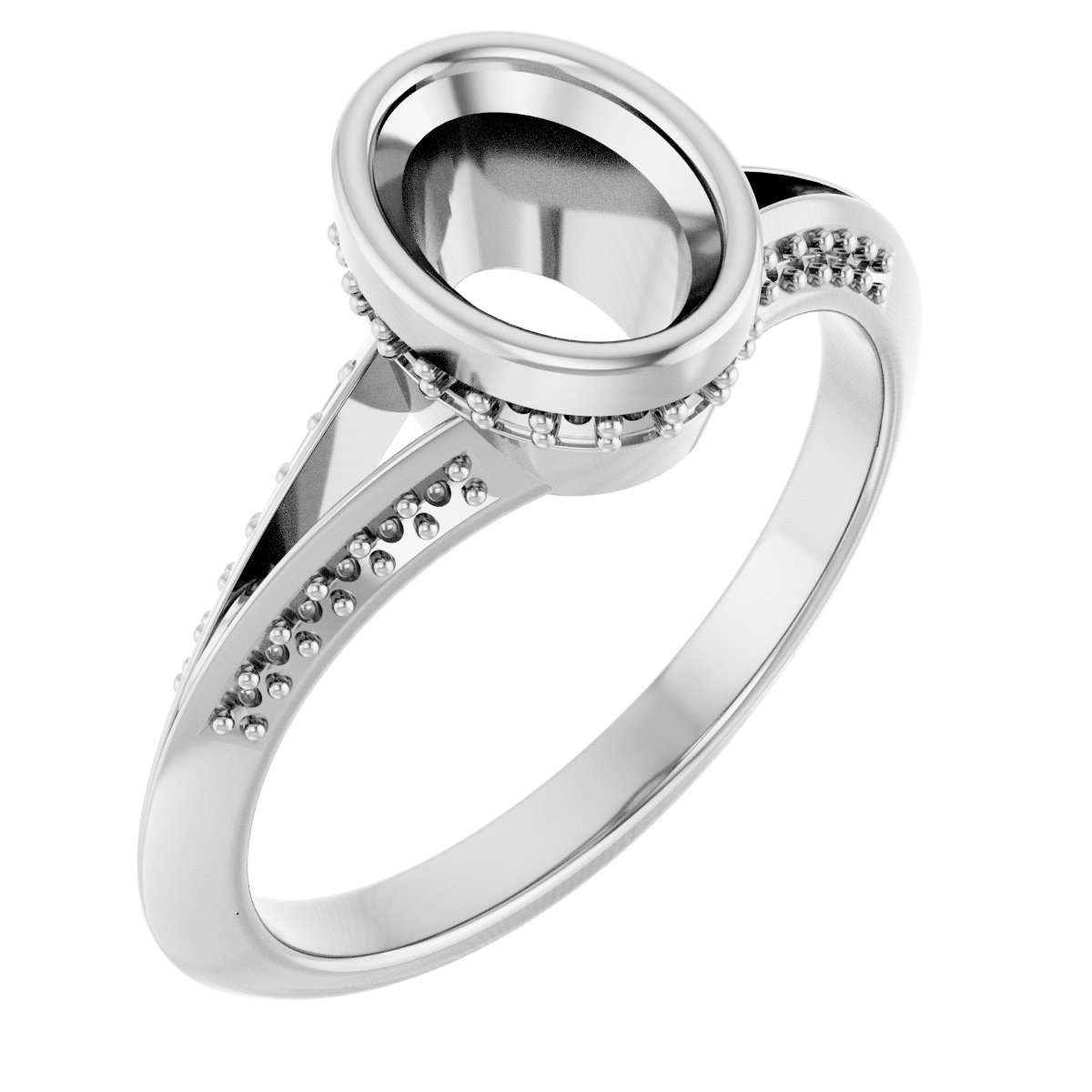 Bezel-Set Hidden Halo-Style Engagement Ring
