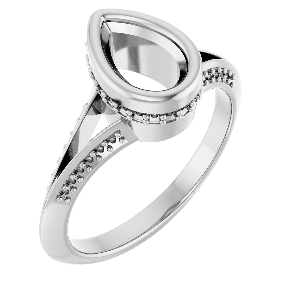 Bezel-Set Hidden Halo-Style Engagement Ring