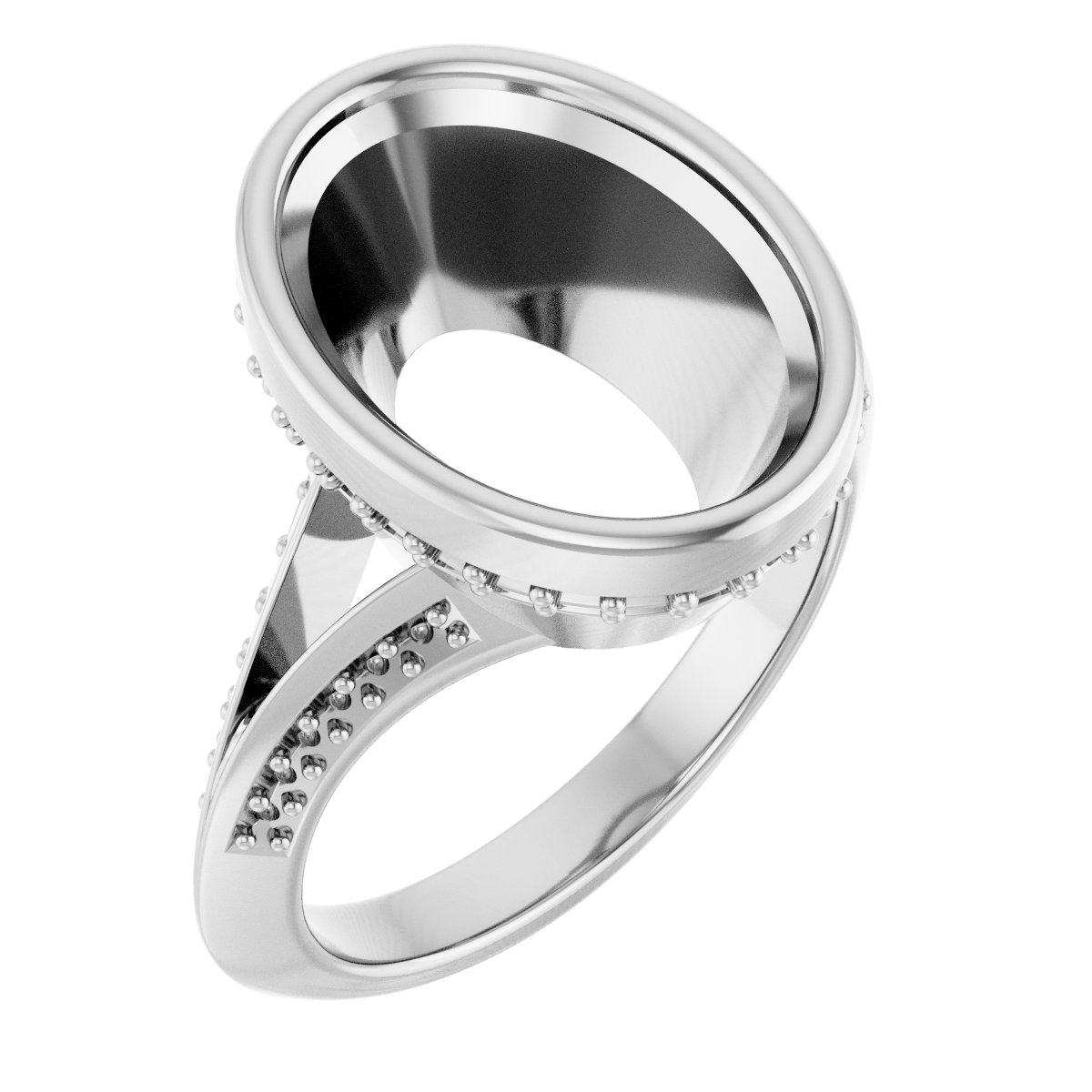 Bezel-Set Hidden Halo-Style Engagement Ring