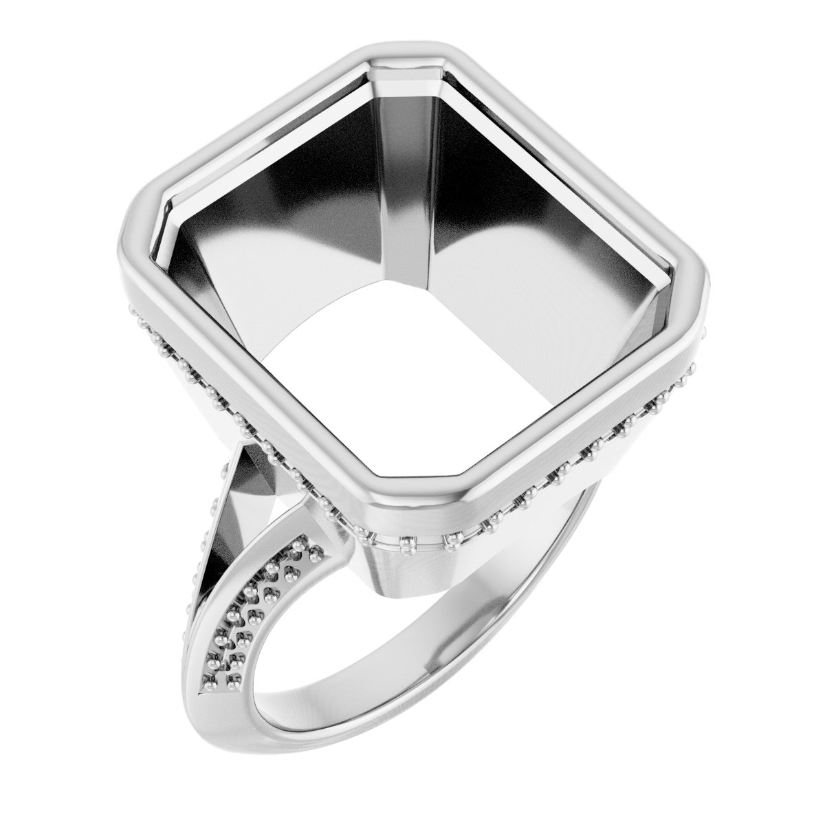 Bezel-Set Hidden Halo-Style Engagement Ring