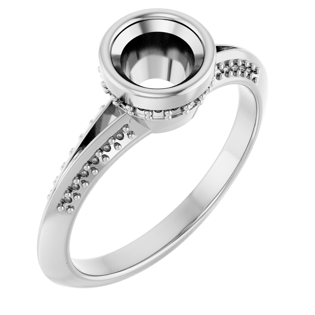 Bezel-Set Hidden Halo-Style Engagement Ring